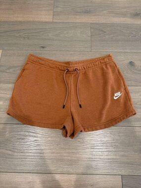 NIKE Burnt Orange Sportswear Essential French Terry Active Lounge Shorts Size L